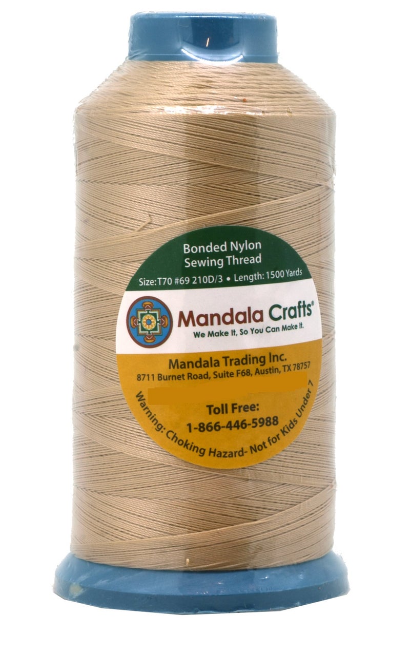 Mandala Crafts خيوط نايلون متينة من مانديلا كرافتس - 1500 ياردة حجم 69 210D T70 خيوط لتطريز الجلود والبنطلونات والنسيج في الهواء الطلق والأثاث البحري - Image 2